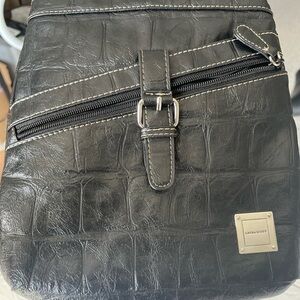 Laura Scott Black Textured Men's Messenger Bag